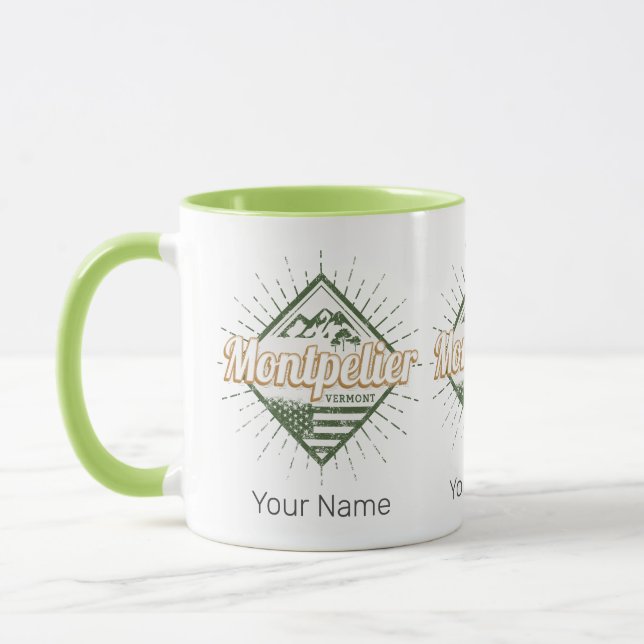 Caneca Montpelier Vermont Cidade dos Estados Unidos Vinta (Esquerda)