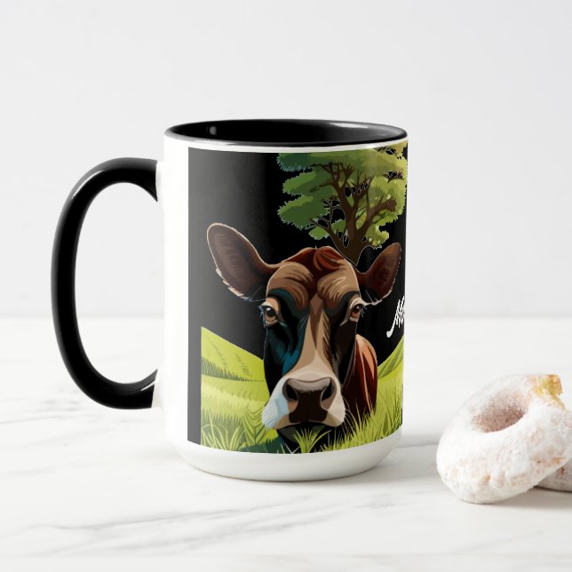 Caneca Moo-ning para uma Massagem (Com Donut)
