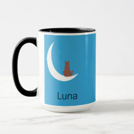Caneca Moonlight Whiskers | Minimalist Cat & Moon Morphin