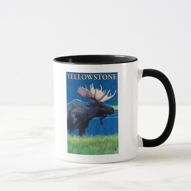 Caneca Moose à Noite - Parque Nacional de Yellowstone (Direita)