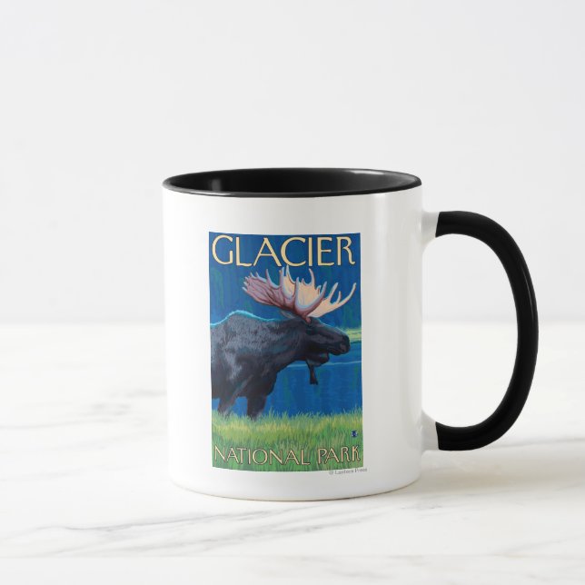 Caneca Moose à noite - Parque Nacional Glacier, MT (Direita)