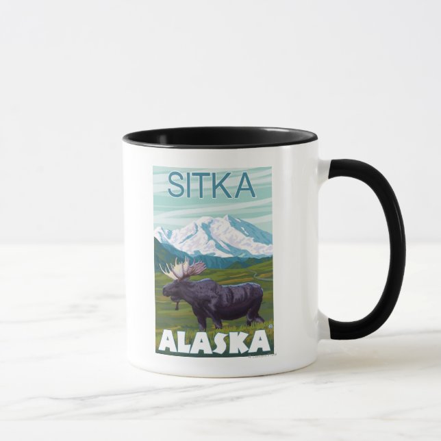 Caneca Moose Scene - Sitka, Alaska (Direita)