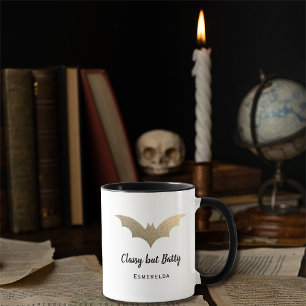 Caneca Morcego engraçado de Halloween trocadilho Batty