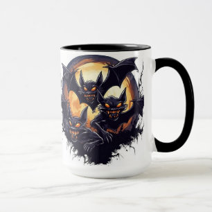 Caneca morcegos saindo de uma caverna