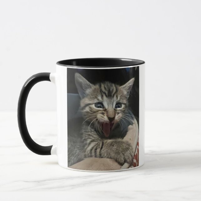Caneca Morning Coffee. Cat Humor. Cat Coffee Mug. (Esquerda)