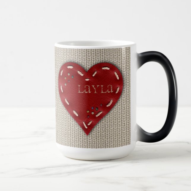 Caneca Morphing grande personalizada com coração (Direita)