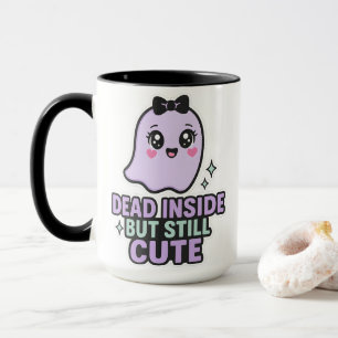 Caneca Morto por Dentro, Mas Ainda Fofo Estética de Fanta
