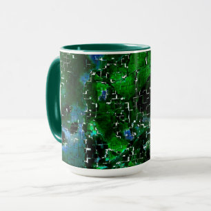 Caneca Mosaico defeituoso da foto noturna do lago aquáti