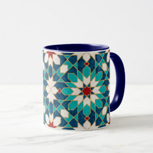 Caneca Mosaico marmorense Marinho azul vermelho branco ve