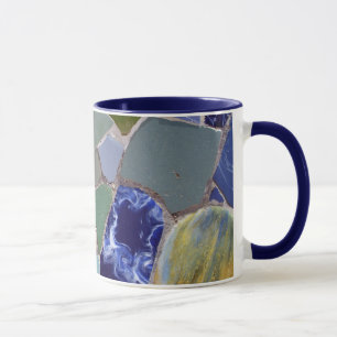 Caneca Mosaicos do azul de Antoni Gaudi