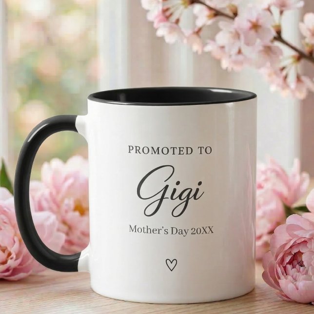 Caneca Mother’s Day Pregnancy Reveal Gift for Gigi (Mother's day Promotes to Gigi  Mug  )