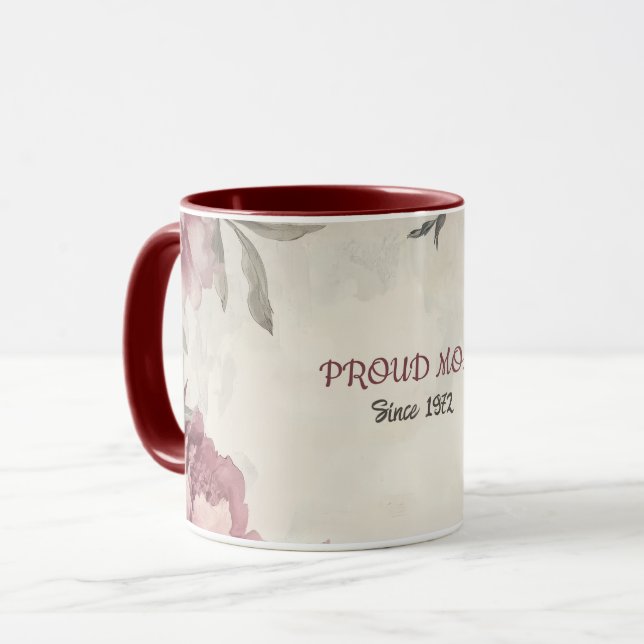 Caneca Mother's Day Mug Text "MOM" "Since 1972" (Frente Esquerda)