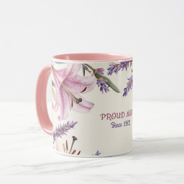 Caneca Mother's Day Mug Text "MOM" "Since 1972" (Frente Esquerda)