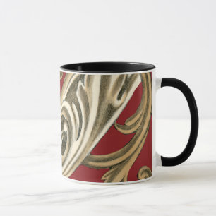 Caneca Motif Botânico Elegante com Folhagem de Tan