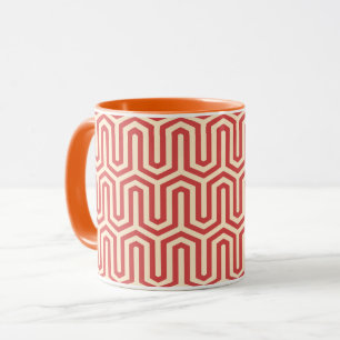 Caneca Motif deco egípcio - laranja coral