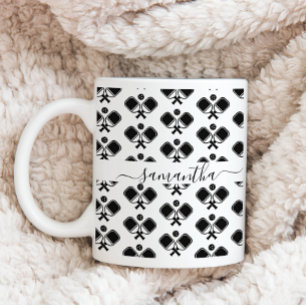 Caneca Motif Preto e Branco da Pickleball