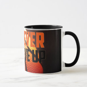 Caneca Motivação de basquete - nunca desistir por um arma