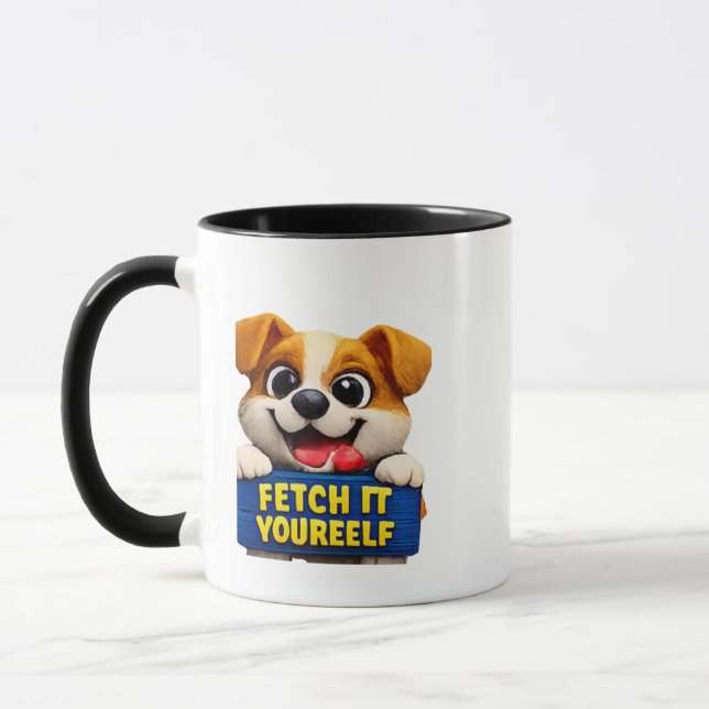 Caneca Motivacional Cachorro Engraçado Busque Você (Esquerda)