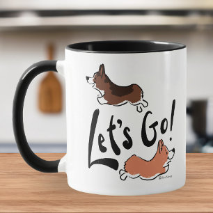Caneca Motivacional vamos Go Corgi