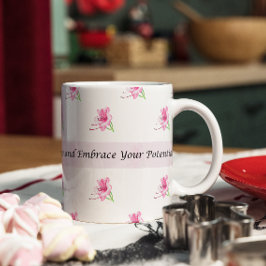 Caneca motivadora rosa-plana