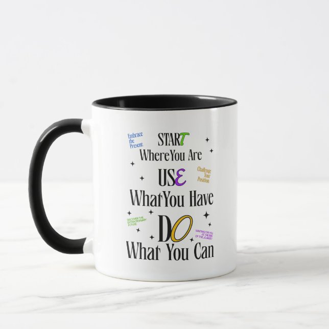 Caneca Motivational Quote Mug – Inspirational Coffee Cup (Esquerda)
