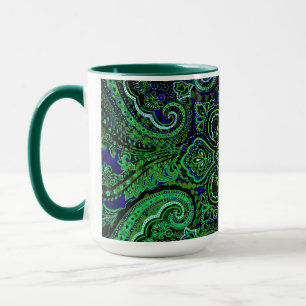 Caneca Motivo Nostálgico Paisley Verde