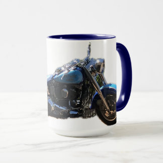 Caneca Moto estilo Cruiser azul metálico