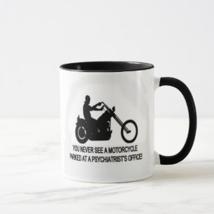 Caneca Motocicleta estacionada fora do escritório de um