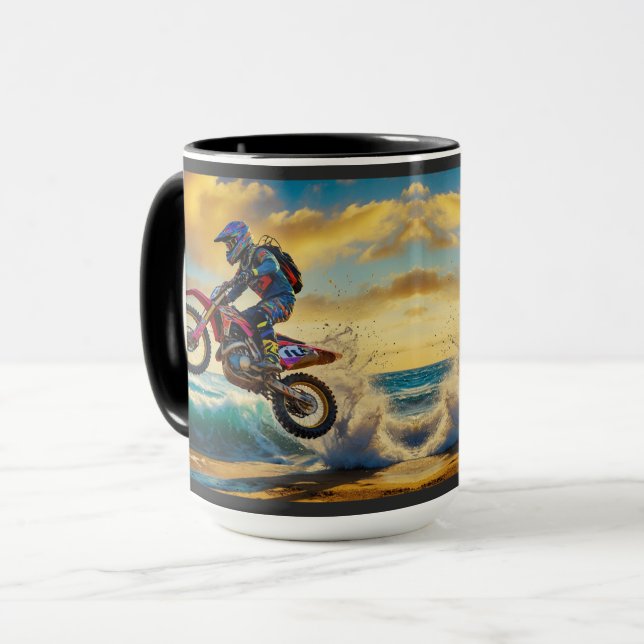Caneca Motocross Racer na Praia II (Frente Esquerda)