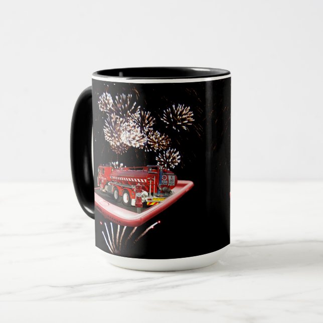 Caneca Motor De Fogo Com Fogo, (Frente Esquerda)