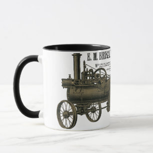 Caneca Motor de tração a vapor de Birdsall 1889, trator d