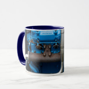 Caneca Motor de trator azul