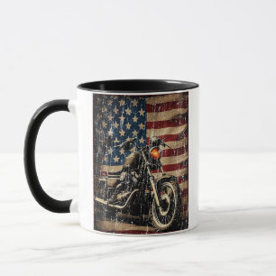 Caneca Motorcycle USA Flag Biker