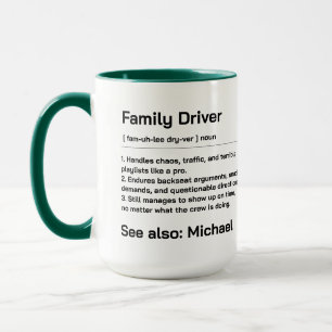 Caneca Motorista Personalizado da Família   Condução Diár