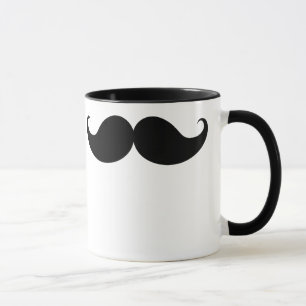 Caneca Moustache engraçado preto Stache do bigode do