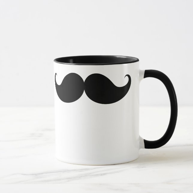Caneca Moustache engraçado preto Stache do bigode do (Direita)