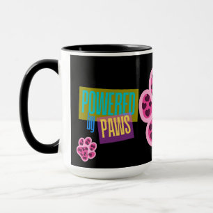 Caneca "Movido por Patas" Design Corações Rosa