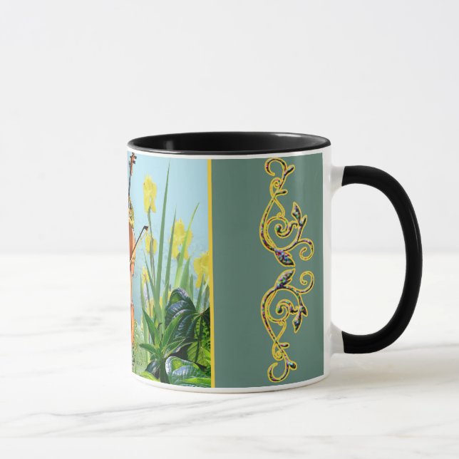 Caneca MU cómico com o sapo que joga o violoncelo (Direita)