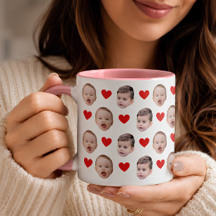 Caneca Mudança de foto personalizada do rosto do bebê A