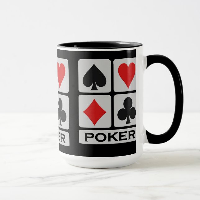 Caneca Mudança do Leitor de Pôquer - escolha estilo e cor (Direita)
