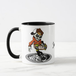 Caneca Mudanças de nome personalizado do Skater Zombie Sk