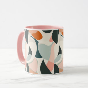 Caneca Mug Abstrato do século do Médio moderno - Rosa, Pê