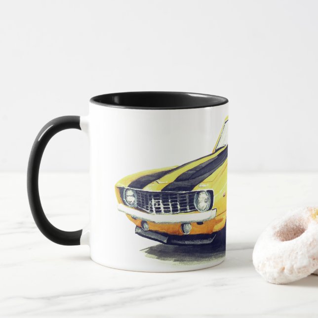 Caneca Mug Amarelo Camaro 1969 (Com Donut)