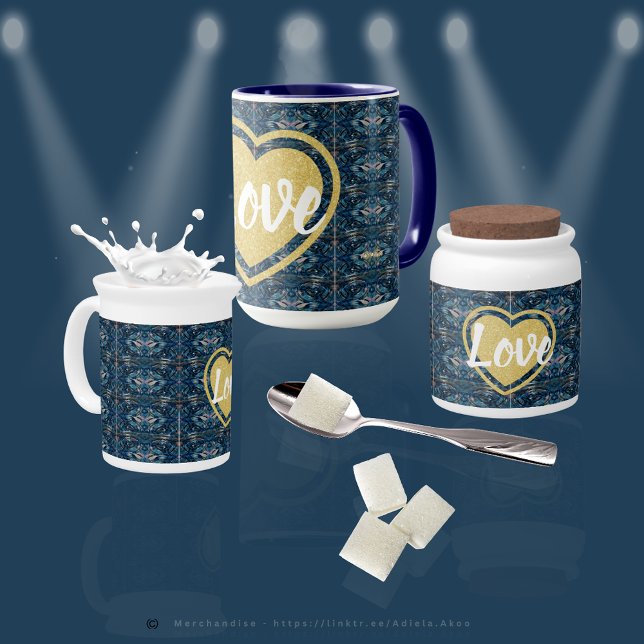 Caneca Mug - AMOR da poeta Adiela Akoo (Love Mug, Milk Pitcher & Sugar Jar designed by Poet Adiela Akoo. Shop all my gift combos of LOVE now)