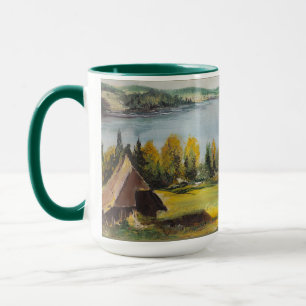 Caneca Mug Ann Hayes Pintando Chalet No Lago