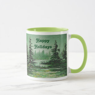 Caneca Mug Ann Hayes Pintando Floresta Verde
