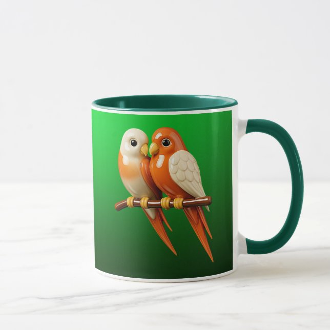 Caneca Mug avec couple d'oiseaux. (Direita)