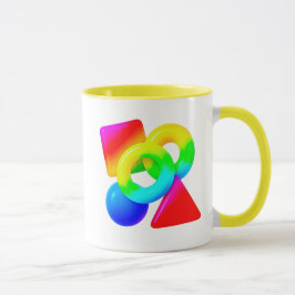 Caneca Mug avec Formes géométriques multi colores.