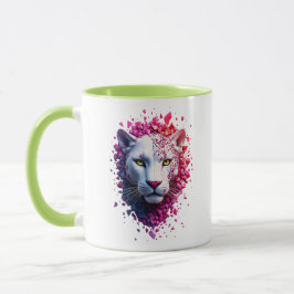 Caneca Mug avec portrait stylisé d'un félin