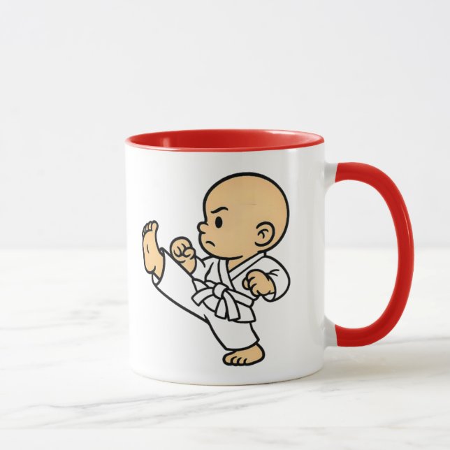 Caneca Mug bébé karatéka en action. (Direita)